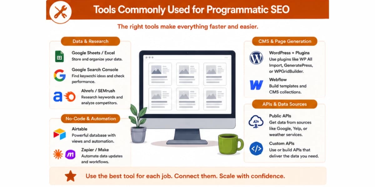 Tools used for programmatic SEO
