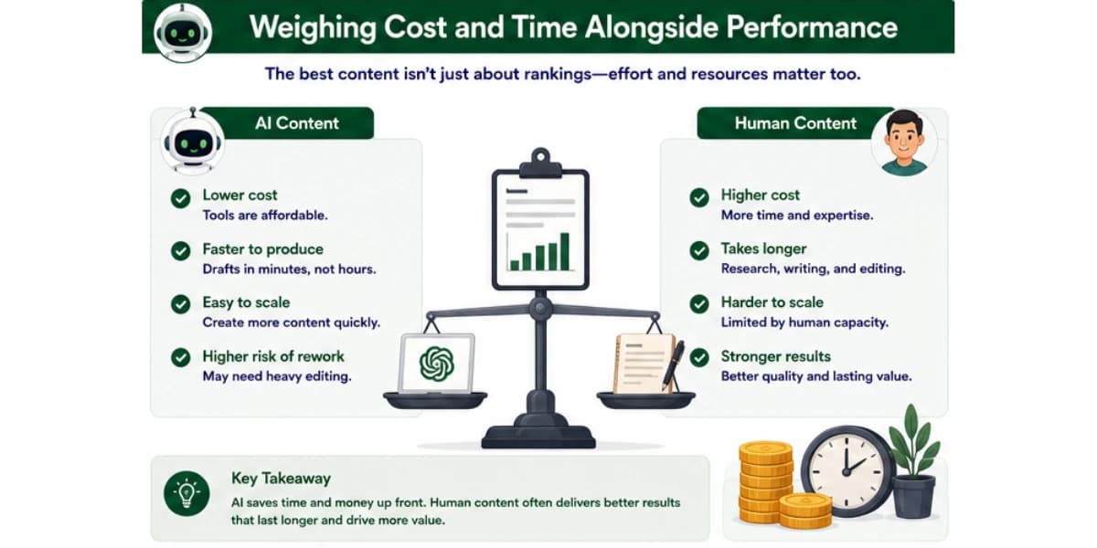 Weighing cost and time alongside content performance