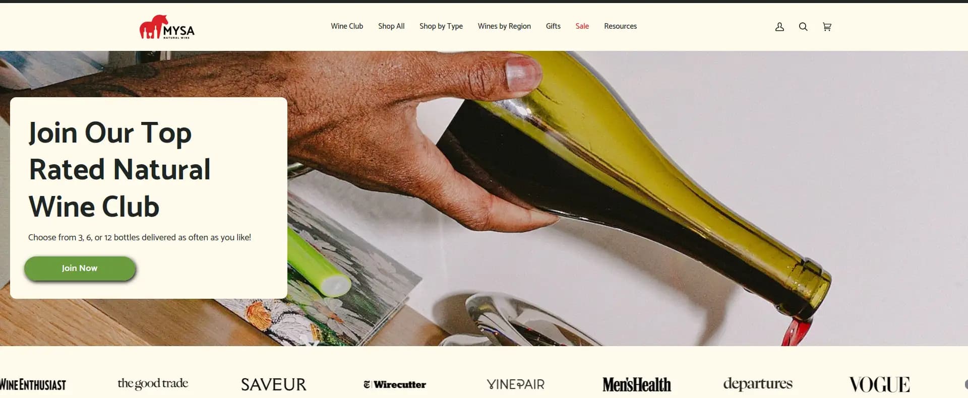 MYSA Natural Wine curated sustainable wines