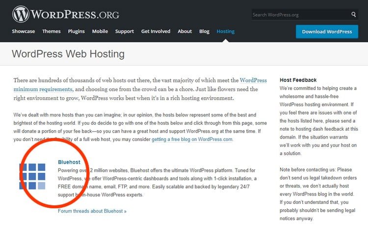 bluehost-recommended-by-wp