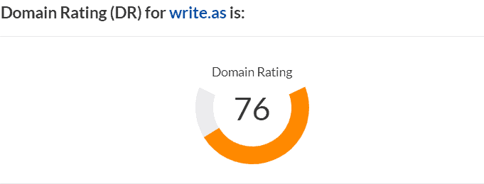 Domain authority of write.as