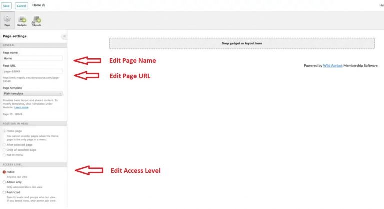 how-to-create-membership-website-wild-apricot-edit-home-page