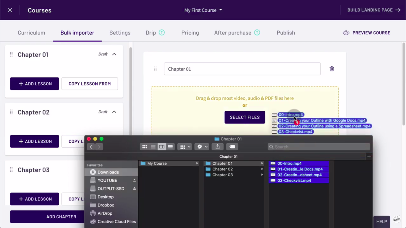 Thinkific-review-tutorial-create-site-bulk-import